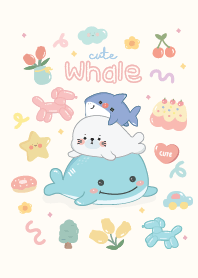 Whale cute & friends : minimal pastel :D