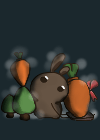 rabbit staring - snow